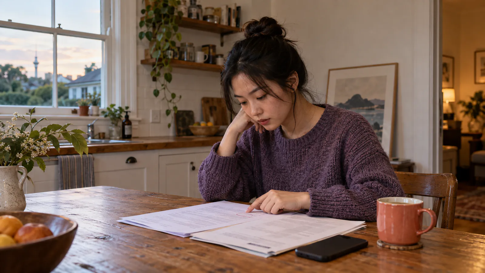 A buyer double-checking the date on a property contract